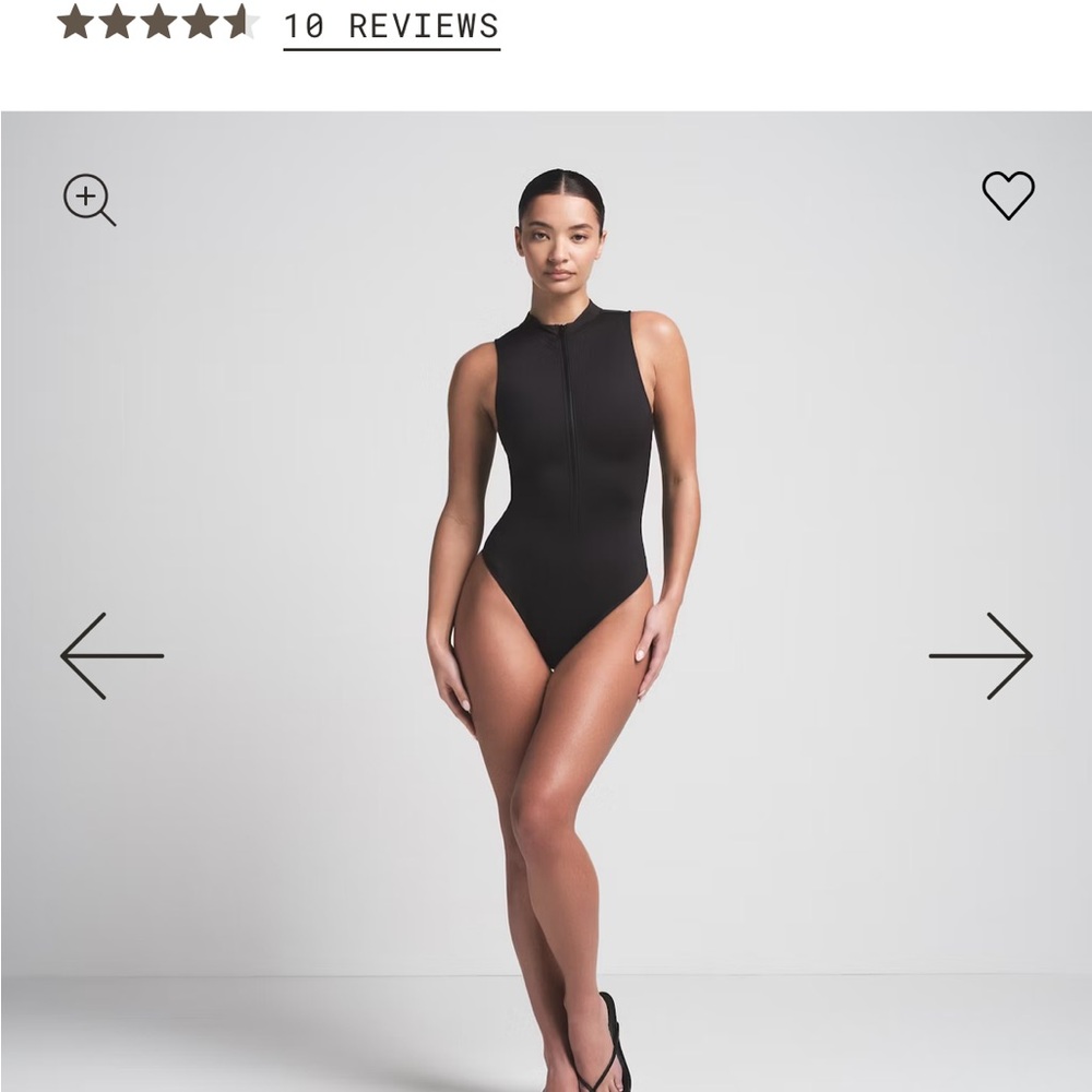 Skims signature swim zip front one piece